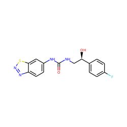 O=C(NC[C@@H](O)c1ccc(F)cc1)Nc1ccc2nnsc2c1 ZINC000095580960