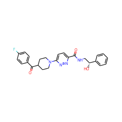 O=C(NC[C@@H](O)c1ccccc1)c1ccc(N2CCC(C(=O)c3ccc(F)cc3)CC2)nn1 ZINC000043203062