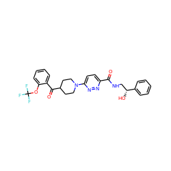 O=C(NC[C@@H](O)c1ccccc1)c1ccc(N2CCC(C(=O)c3ccccc3OC(F)(F)F)CC2)nn1 ZINC000045367842