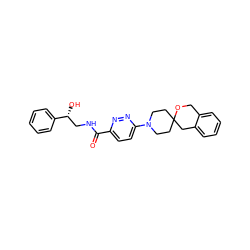 O=C(NC[C@@H](O)c1ccccc1)c1ccc(N2CCC3(CC2)Cc2ccccc2CO3)nn1 ZINC000045351448