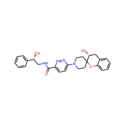 O=C(NC[C@@H](O)c1ccccc1)c1ccc(N2CCC3(CC2)Oc2ccccc2C[C@H]3O)nn1 ZINC000045347349