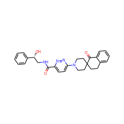 O=C(NC[C@@H](O)c1ccccc1)c1ccc(N2CCC3(CCc4ccccc4C3=O)CC2)nn1 ZINC000045392681