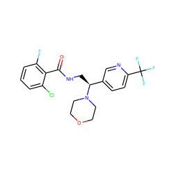 O=C(NC[C@@H](c1ccc(C(F)(F)F)nc1)N1CCOCC1)c1c(F)cccc1Cl ZINC000207613641