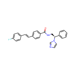 O=C(NC[C@@H](c1ccccc1)n1ccnc1)c1ccc(/C=C/c2ccc(F)cc2)cc1 ZINC000299829473