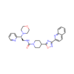 O=C(NC[C@@H](c1ccccn1)N1CCOCC1)N1CCC(c2nc(-c3ccc4ccccc4n3)no2)CC1 ZINC000072181611