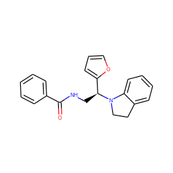 O=C(NC[C@@H](c1ccco1)N1CCc2ccccc21)c1ccccc1 ZINC000004305074