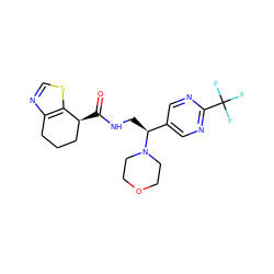 O=C(NC[C@@H](c1cnc(C(F)(F)F)nc1)N1CCOCC1)[C@H]1CCCc2ncsc21 ZINC000223934361