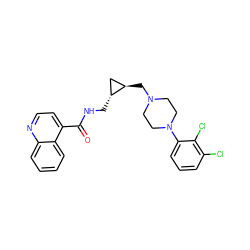 O=C(NC[C@@H]1C[C@H]1CN1CCN(c2cccc(Cl)c2Cl)CC1)c1ccnc2ccccc12 ZINC001772648718