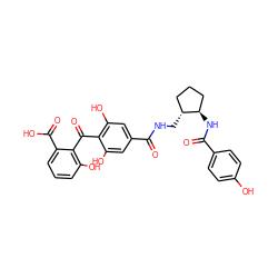 O=C(NC[C@@H]1CCC[C@H]1NC(=O)c1ccc(O)cc1)c1cc(O)c(C(=O)c2c(O)cccc2C(=O)O)c(O)c1 ZINC000029570562