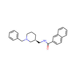 O=C(NC[C@@H]1CCCN(Cc2ccccc2)C1)c1ccc2ccccc2c1 ZINC000620738983