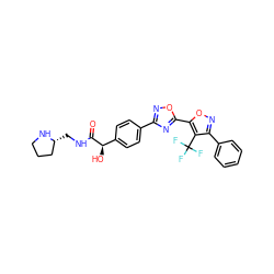 O=C(NC[C@@H]1CCCN1)[C@H](O)c1ccc(-c2noc(-c3onc(-c4ccccc4)c3C(F)(F)F)n2)cc1 ZINC000167613060