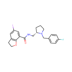 O=C(NC[C@@H]1CCCN1Cc1ccc(F)cc1)c1cc(I)cc2c1OCC2 ZINC000026381493