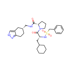 O=C(NC[C@@H]1CCc2n[nH]cc2C1)[C@@H]1CCCN1C(=O)[C@@H](CC1CCCCC1)NS(=O)(=O)Cc1ccccc1 ZINC000027869506