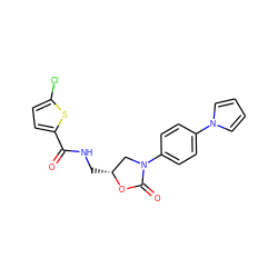 O=C(NC[C@@H]1CN(c2ccc(-n3cccc3)cc2)C(=O)O1)c1ccc(Cl)s1 ZINC000113086269