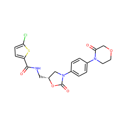 O=C(NC[C@@H]1CN(c2ccc(N3CCOCC3=O)cc2)C(=O)O1)c1ccc(Cl)s1 ZINC000001494180