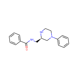 O=C(NC[C@@H]1CN(c2ccccc2)CCN1)c1ccccc1 ZINC000011422326