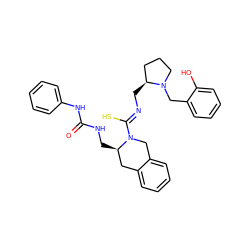 O=C(NC[C@@H]1Cc2ccccc2CN1/C(S)=N/C[C@H]1CCCN1Cc1ccccc1O)Nc1ccccc1 ZINC000013489676