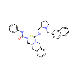 O=C(NC[C@@H]1Cc2ccccc2CN1C(=S)NC[C@H]1CCCN1Cc1ccc2ccccc2c1)Nc1ccccc1 ZINC000029340713