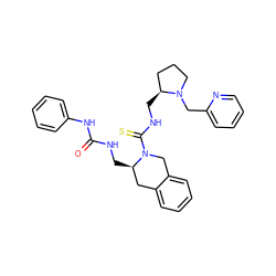 O=C(NC[C@@H]1Cc2ccccc2CN1C(=S)NC[C@H]1CCCN1Cc1ccccn1)Nc1ccccc1 ZINC000013489684