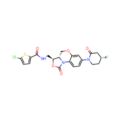 O=C(NC[C@@H]1OC(=O)N2c3ccc(N4CC[C@@H](F)CC4=O)cc3OC[C@@H]12)c1ccc(Cl)s1 ZINC000148966973