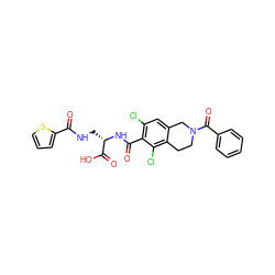 O=C(NC[C@H](NC(=O)c1c(Cl)cc2c(c1Cl)CCN(C(=O)c1ccccc1)C2)C(=O)O)c1cccs1 ZINC000058604125