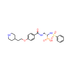 O=C(NC[C@H](NS(=O)(=O)c1ccccc1)[P@@H](=O)O)c1ccc(OCCC2CCNCC2)cc1 ZINC000073313433