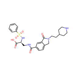 O=C(NC[C@H](NS(=O)(=O)c1ccccc1)C(=O)O)c1ccc2c(c1)C(=O)N(CCC1CCNCC1)C2 ZINC000029560676