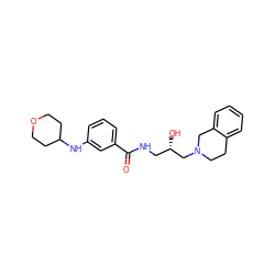 O=C(NC[C@H](O)CN1CCc2ccccc2C1)c1cccc(NC2CCOCC2)c1 ZINC000217122961