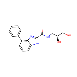 O=C(NC[C@H](O)CO)c1nc2c(-c3ccccc3)cccc2[nH]1 ZINC000103268366