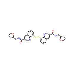 O=C(NC[C@H]1CCCO1)c1cnc2c(SSc3cccc4cc(C(=O)NC[C@H]5CCCO5)cnc34)cccc2c1 ZINC001772626371