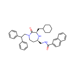 O=C(NC[C@H]1CCN(CC(c2ccccc2)c2ccccc2)C(=O)[C@@H](CC2CCCCC2)N1)c1ccc2ccccc2c1 ZINC000207919503