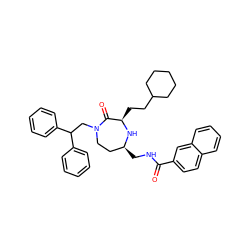 O=C(NC[C@H]1CCN(CC(c2ccccc2)c2ccccc2)C(=O)[C@@H](CCC2CCCCC2)N1)c1ccc2ccccc2c1 ZINC000207927561