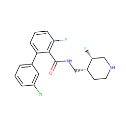 O=C(NC[C@H]1CCNC[C@H]1F)c1c(F)cccc1-c1cccc(Cl)c1 ZINC000049047238