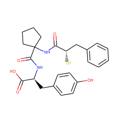 O=C(NC1(C(=O)N[C@@H](Cc2ccc(O)cc2)C(=O)O)CCCC1)[C@@H](S)Cc1ccccc1 ZINC000013745119