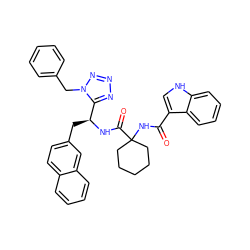 O=C(NC1(C(=O)N[C@@H](Cc2ccc3ccccc3c2)c2nnnn2Cc2ccccc2)CCCCC1)c1c[nH]c2ccccc12 ZINC000027179148