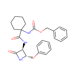 O=C(NC1(C(=O)N[C@@H]2C(=O)N[C@H]2Oc2ccccc2)CCCCC1)OCc1ccccc1 ZINC000013490373