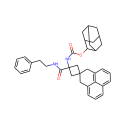 O=C(NC1(C(=O)NCCc2ccccc2)CC2(Cc3cccc4cccc(c34)C2)C1)OC1C2CC3CC(C2)CC1C3 ZINC000026152978