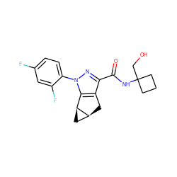 O=C(NC1(CO)CCC1)c1nn(-c2ccc(F)cc2F)c2c1C[C@H]1C[C@@H]21 ZINC000299838747