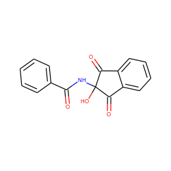 O=C(NC1(O)C(=O)c2ccccc2C1=O)c1ccccc1 ZINC000003647975