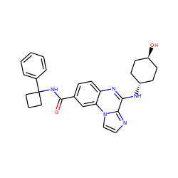 O=C(NC1(c2ccccc2)CCC1)c1ccc2nc(N[C@H]3CC[C@H](O)CC3)c3nccn3c2c1 ZINC000299845242