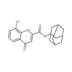 O=C(NC12CC3CC(CC(C3)C1)C2)c1cc(=O)c2cccc(O)c2[nH]1 ZINC000073198811