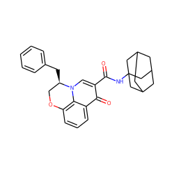 O=C(NC12CC3CC(CC(C3)C1)C2)c1cn2c3c(cccc3c1=O)OC[C@H]2Cc1ccccc1 ZINC000095553112