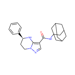 O=C(NC12CC3CC(CC(C3)C1)C2)c1cnn2c1N[C@H](c1ccccc1)CC2 ZINC000064549908