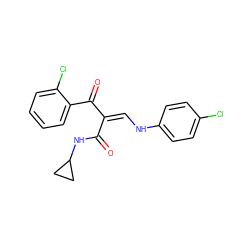 O=C(NC1CC1)/C(=C\Nc1ccc(Cl)cc1)C(=O)c1ccccc1Cl ZINC000028701967