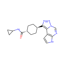 O=C(NC1CC1)[C@H]1CC[C@H](c2nnn3cnc4[nH]ccc4c23)CC1 ZINC001772588811