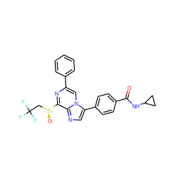 O=C(NC1CC1)c1ccc(-c2cnc3c([S@@+]([O-])CC(F)(F)F)nc(-c4ccccc4)cn23)cc1 ZINC000072316964