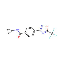 O=C(NC1CC1)c1ccc(-c2noc(C(F)(F)F)n2)cc1 ZINC000097212406