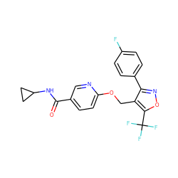 O=C(NC1CC1)c1ccc(OCc2c(-c3ccc(F)cc3)noc2C(F)(F)F)nc1 ZINC000143614718