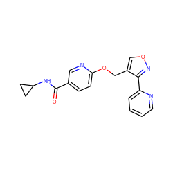 O=C(NC1CC1)c1ccc(OCc2conc2-c2ccccn2)nc1 ZINC000143224537