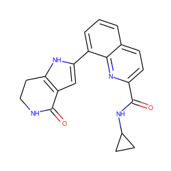 O=C(NC1CC1)c1ccc2cccc(-c3cc4c([nH]3)CCNC4=O)c2n1 ZINC000222362983